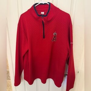 Red Anaheim Angels MLB Quarter-Zip Pullover